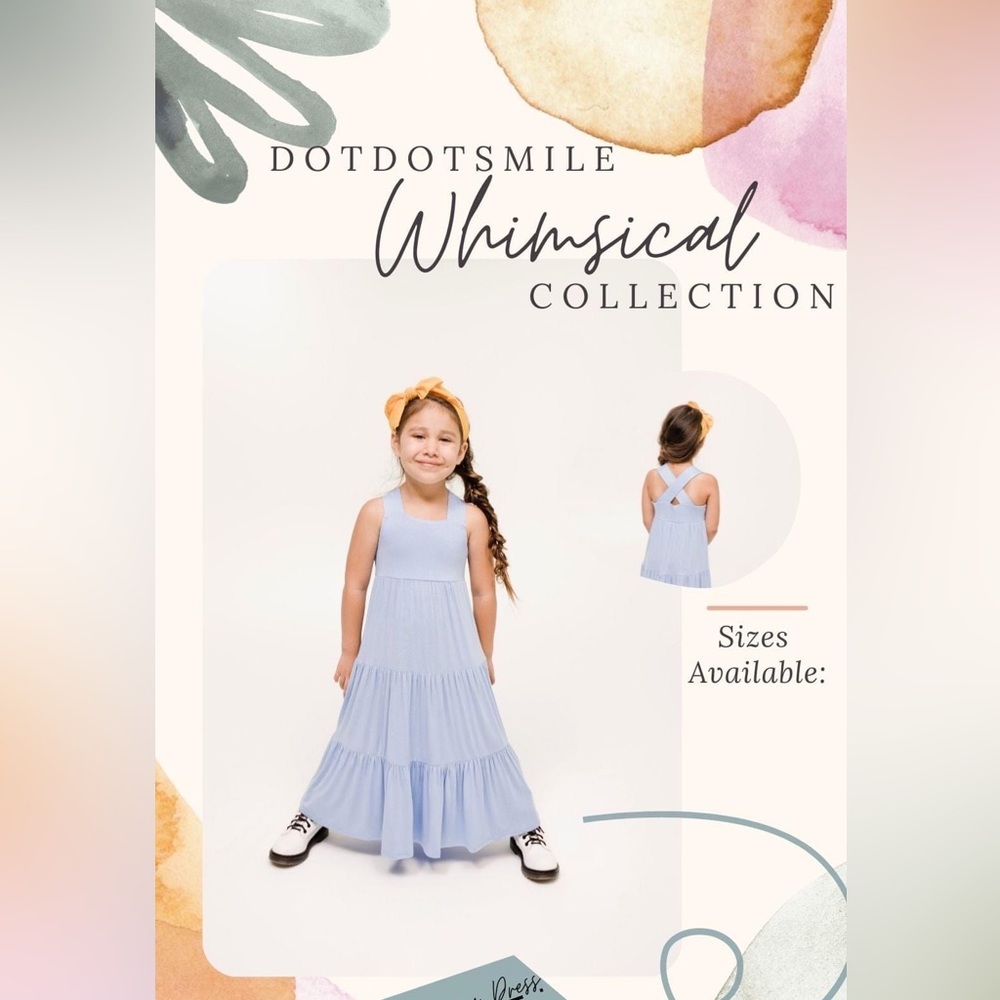 BNWT DotDotSmile Whimsical Dress- full length blue